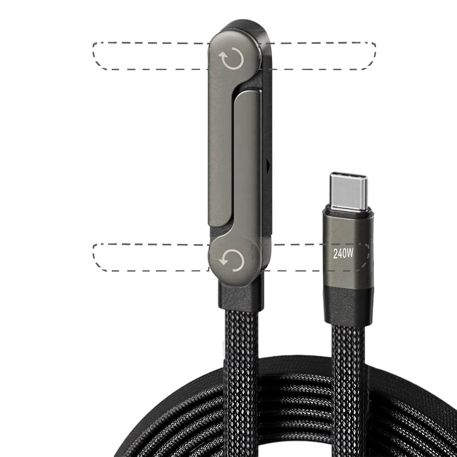 Câble 2 en 1 rapide 240W avec support intégré