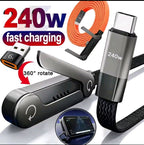 Câble 2 en 1 rapide 240W avec support intégré